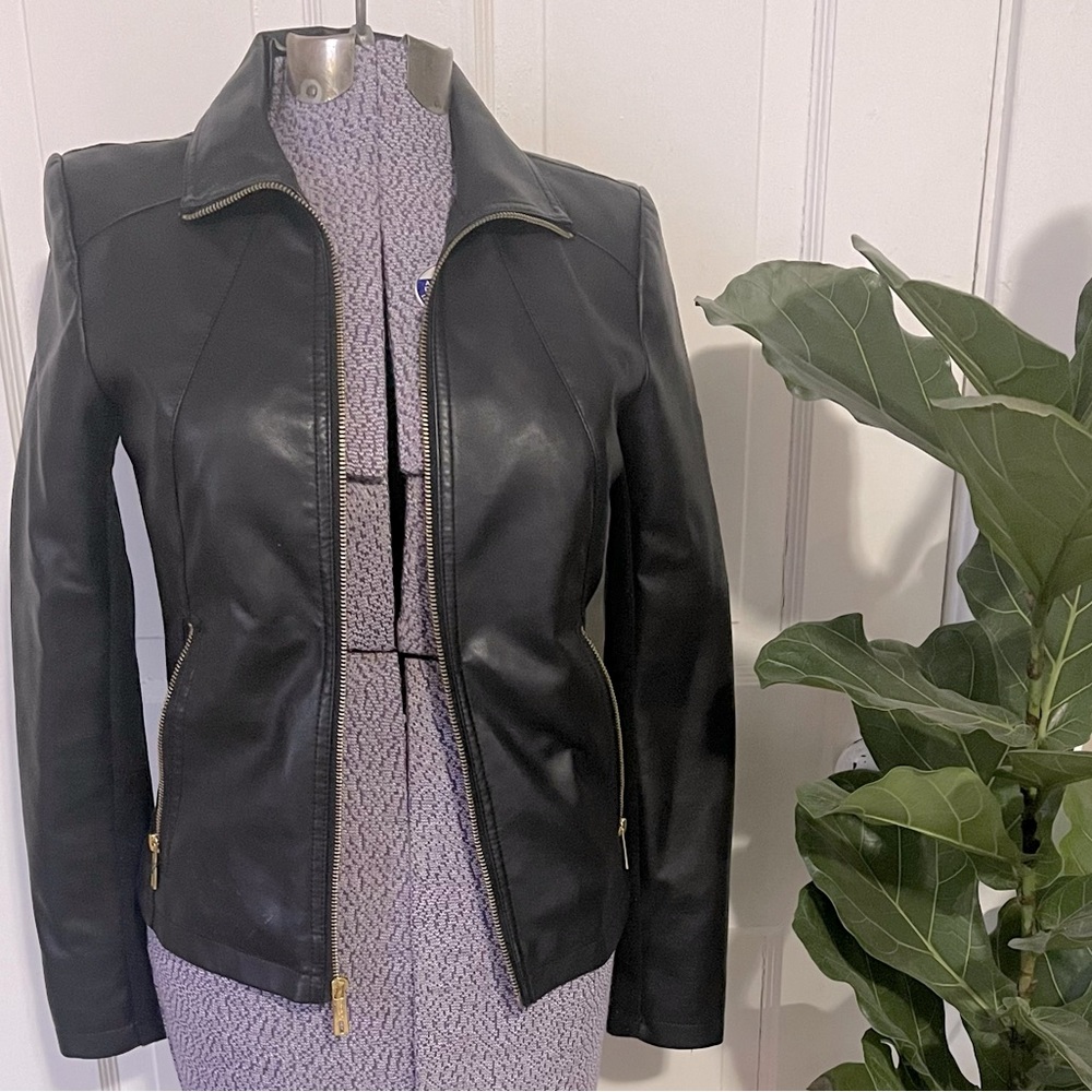 Black Kenneth Cole Leather Jacket